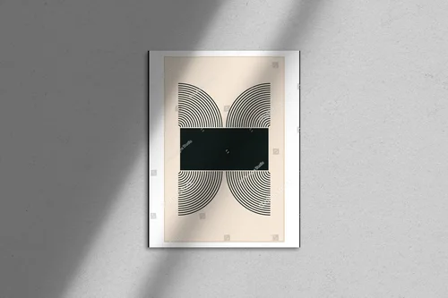 Minimalistyczny plakat w geometrycznym stylu z lat 20.