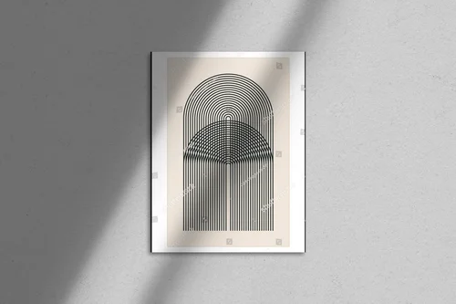 Minimalistyczny plakat w geometrycznych kształtach