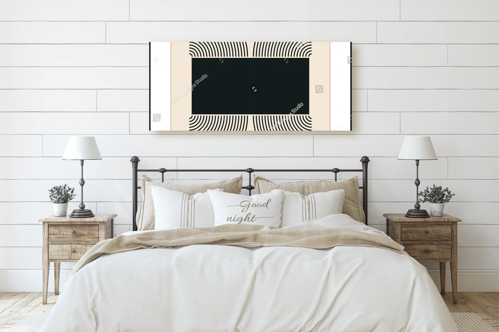 Minimalistyczny plakat w geometrycznym stylu z lat 20.