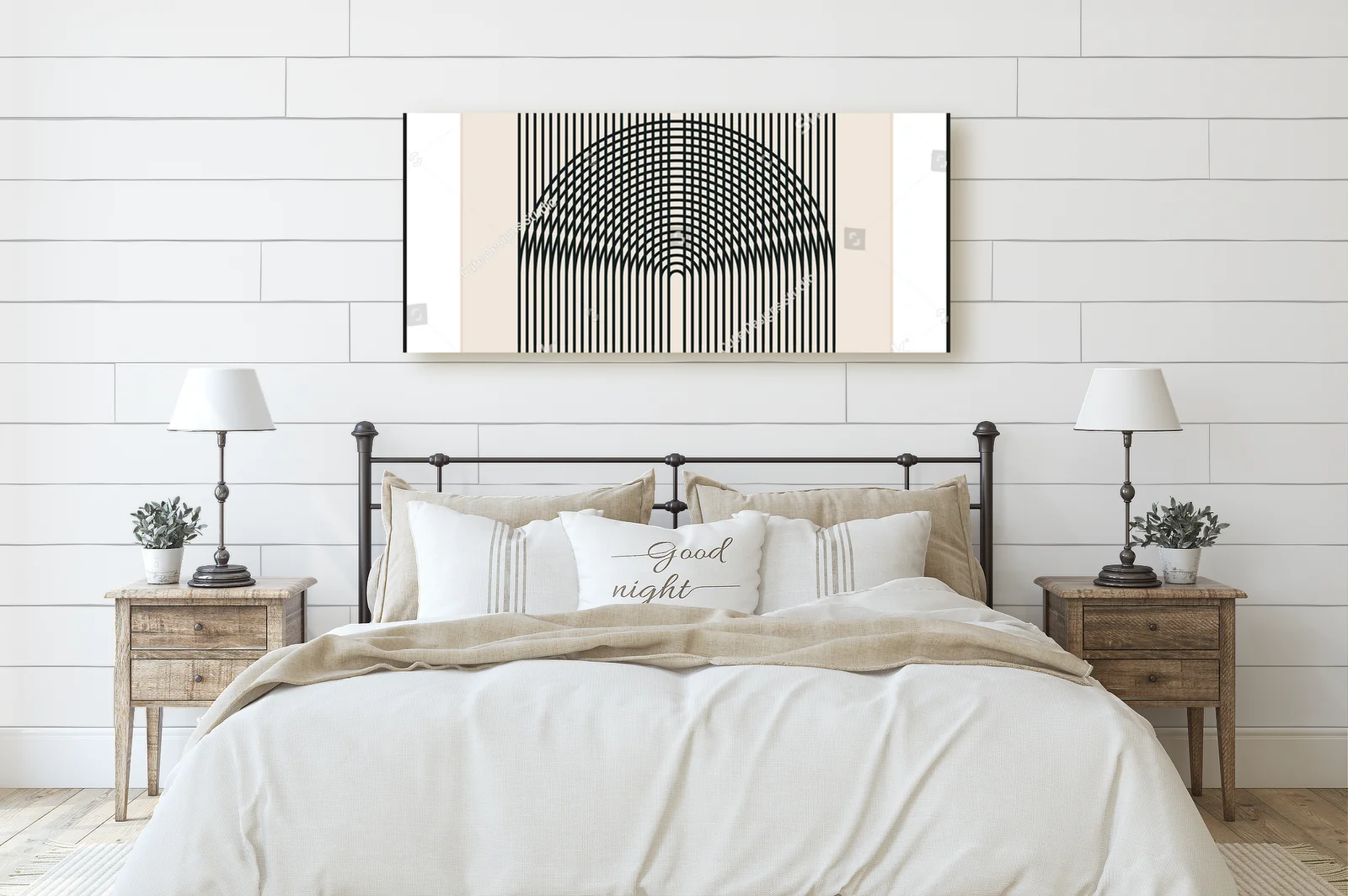 Minimalistyczny plakat w geometrycznych kształtach