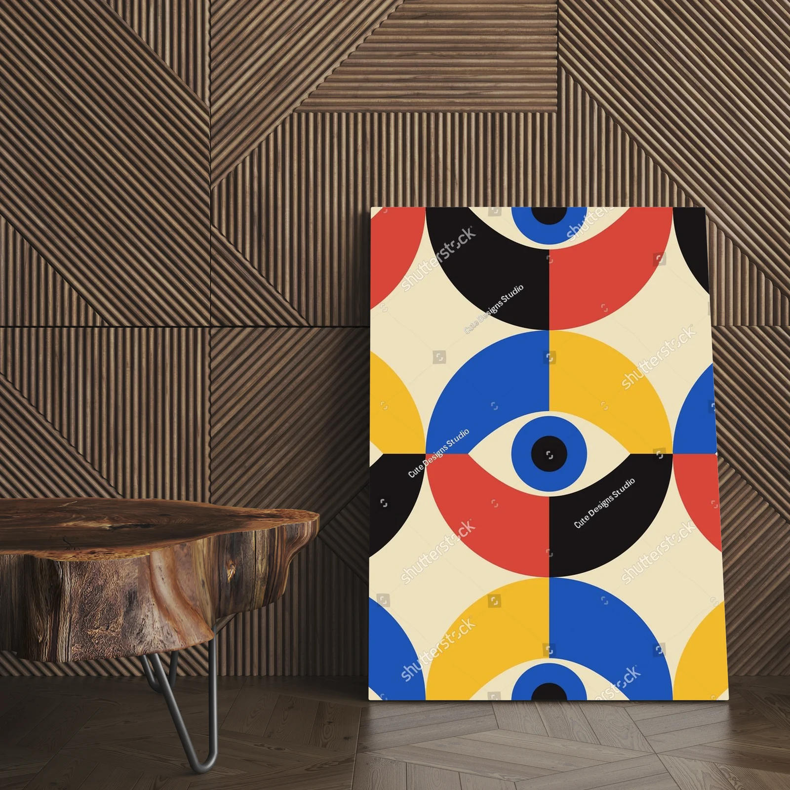 Minimalistyczny motyw geometriczny w pastelowych odcieniach