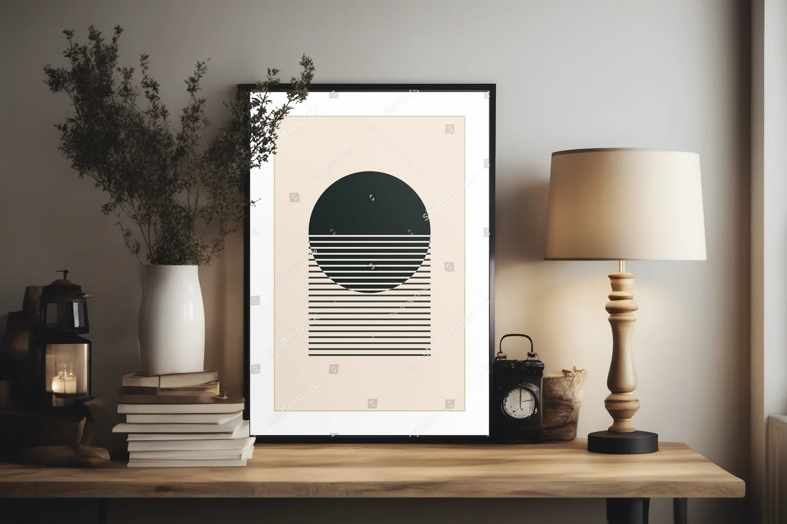 Geometryczne kształty w pastelowym stylu lat 20-tych