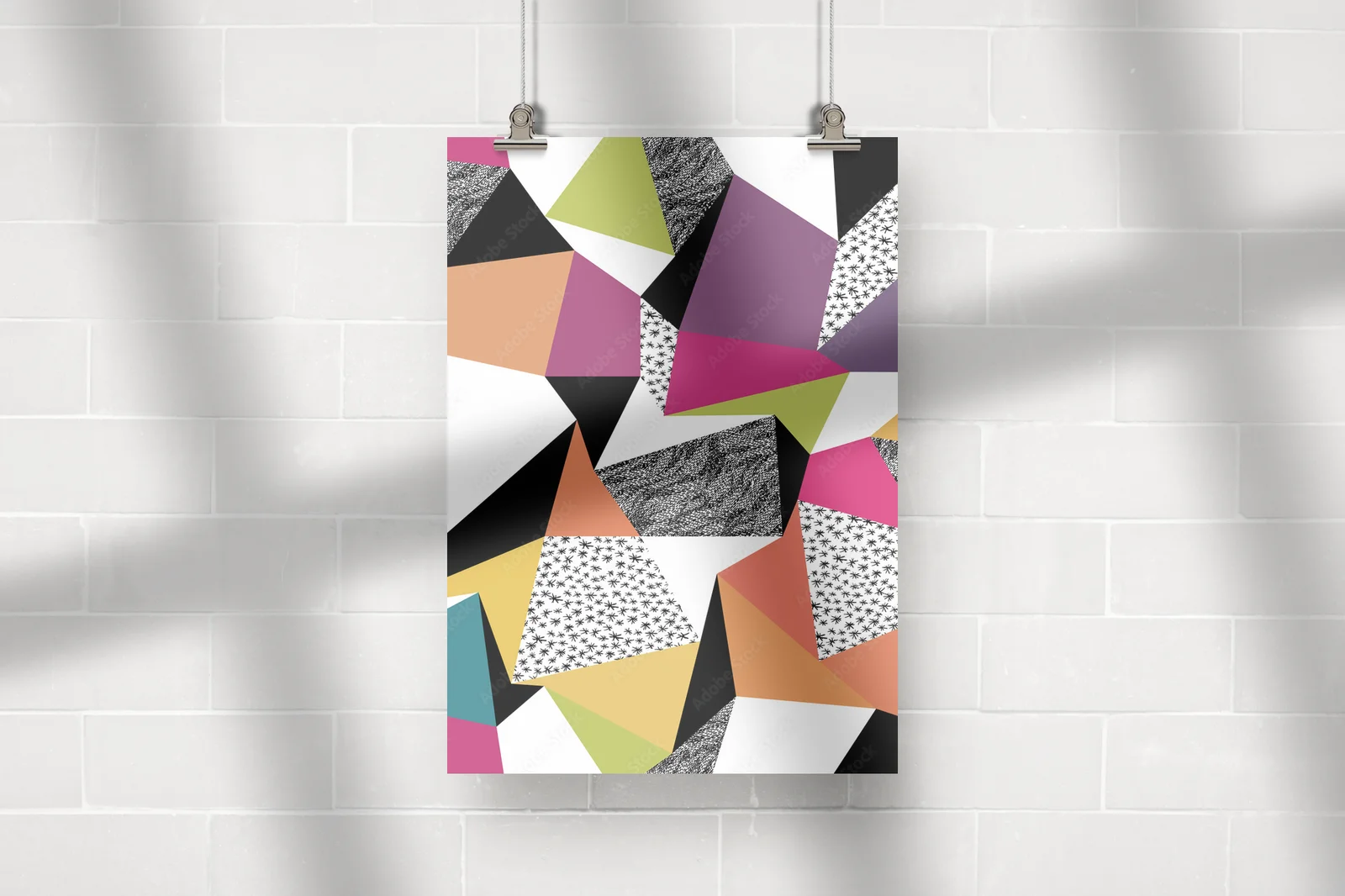 Geometryczny retro styl w jasnych kolorach