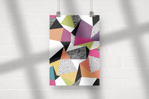 Geometryczny retro styl w jasnych kolorach