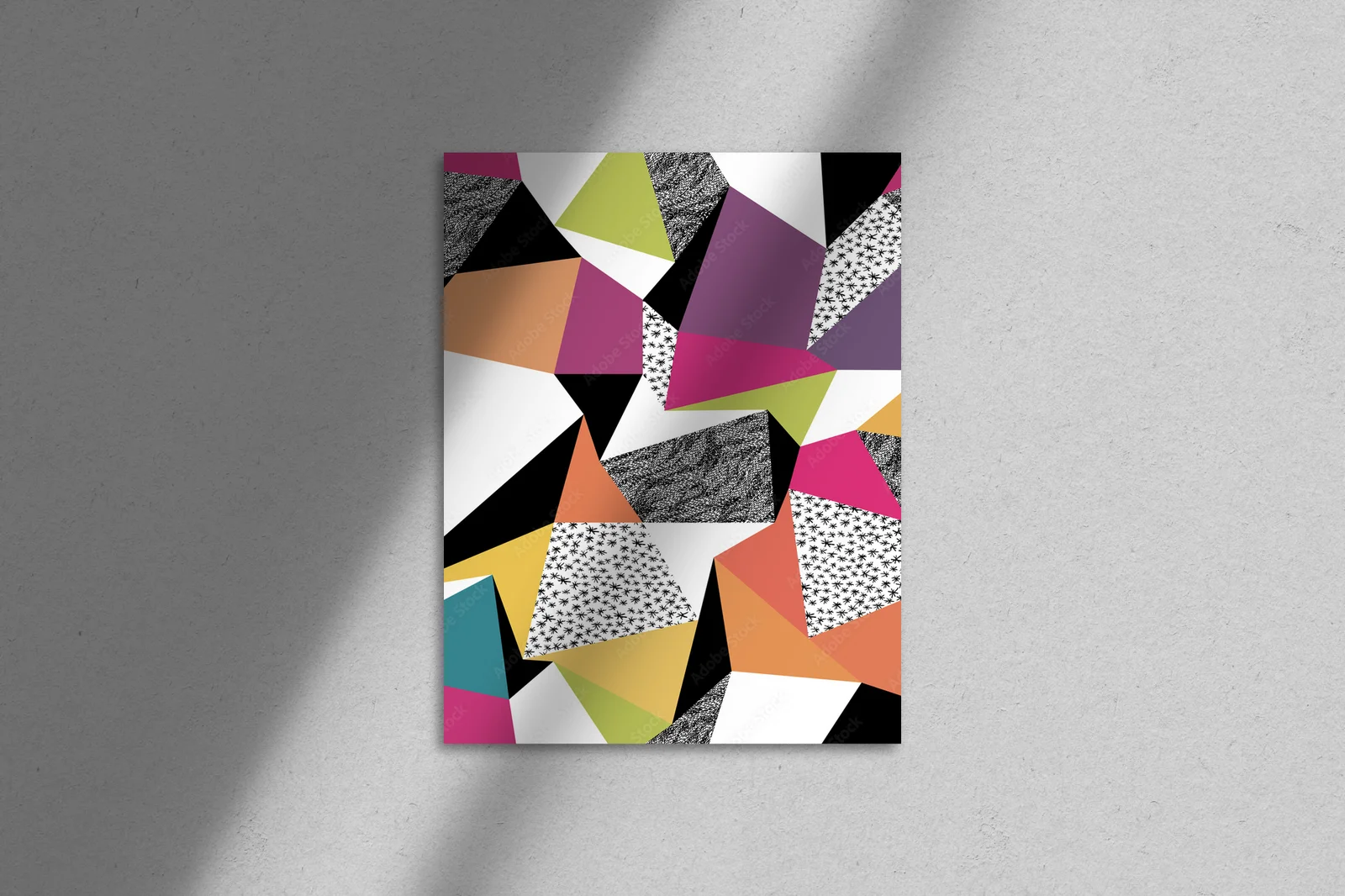 Geometryczny retro styl w jasnych kolorach