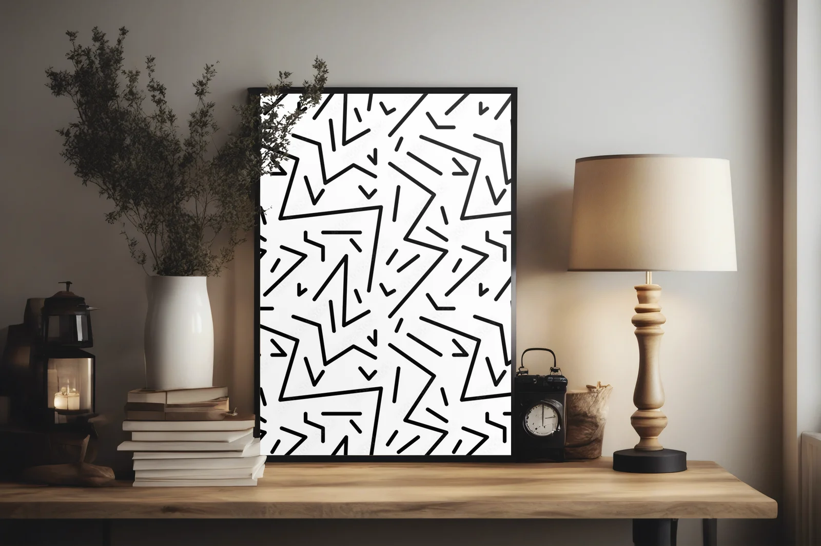 Geometryczny retro wzór w stylu lat 80.