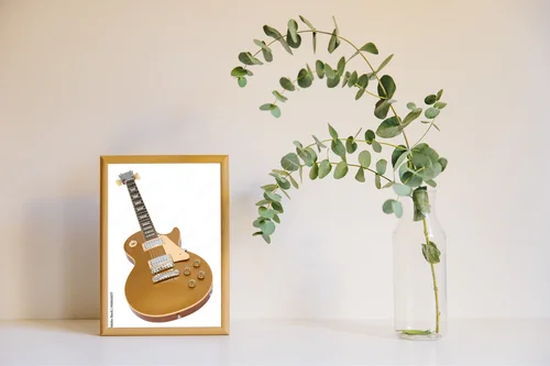 Ikoniczna gitara elektryczna w złocistym blasku