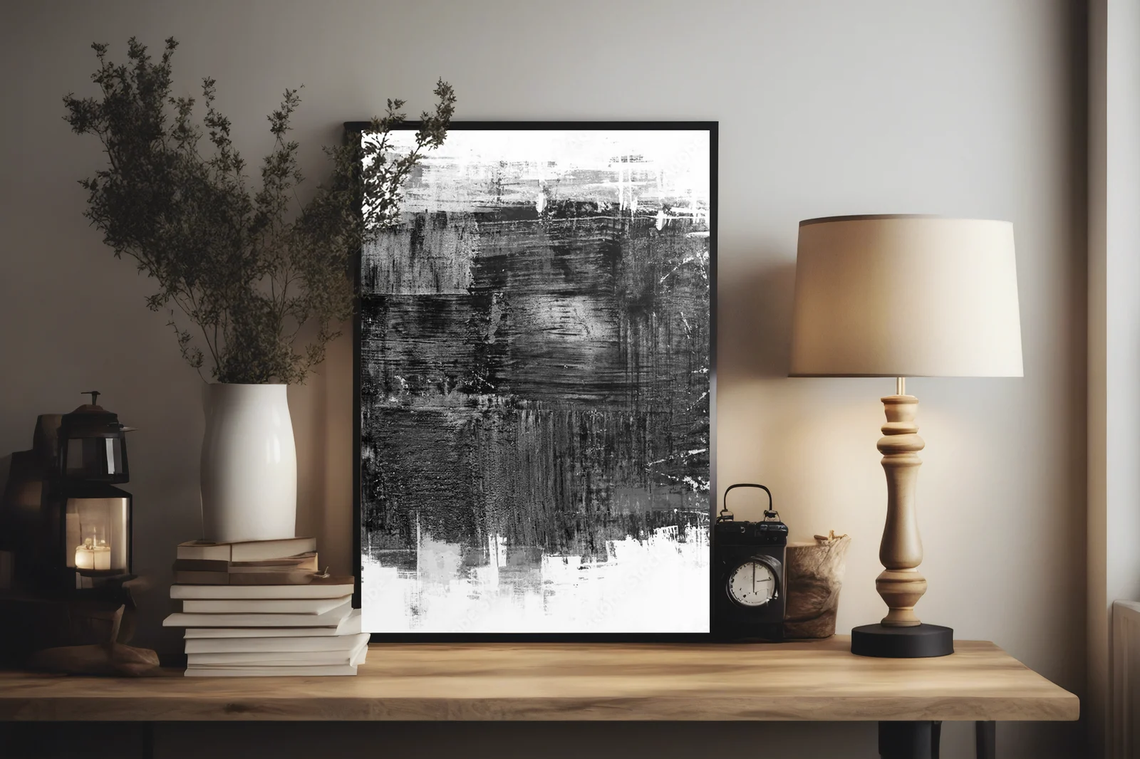 Abstrakcyjny splatter w monochromatycznej grze
