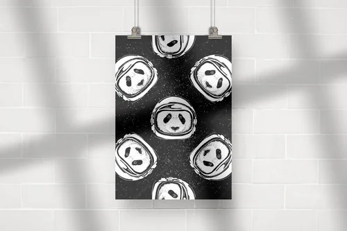 Urokliwy panda w kosmicznym hełmie
