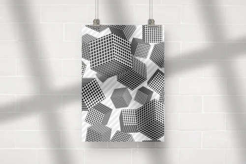 Elegancka kompozycja sześcianów w monochromatycznym stylu
