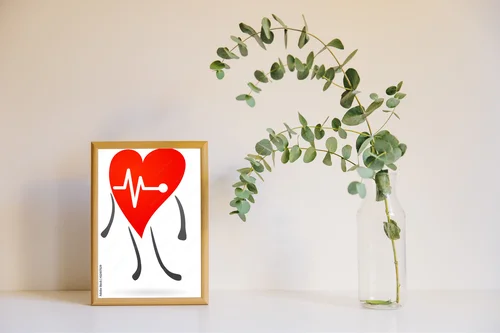 Symbol zdrowia serca w klasycznej bieli