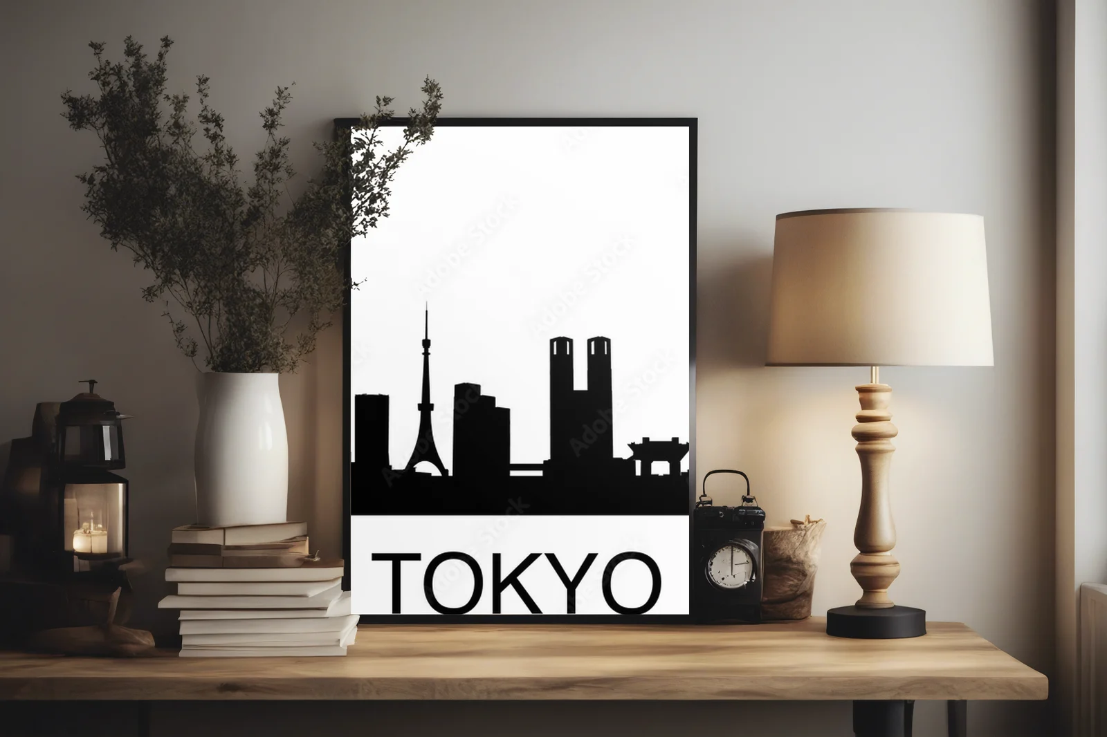 Urok nowoczesnej panoramy Tokio w białych tonach