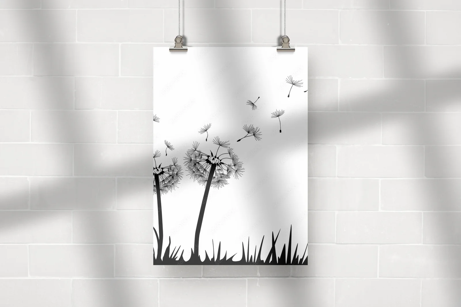 Elegancka harmonia bieli i czerni w botanicznym stylu