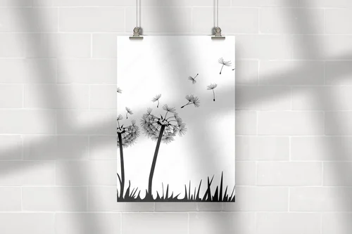 Elegancka harmonia bieli i czerni w botanicznym stylu