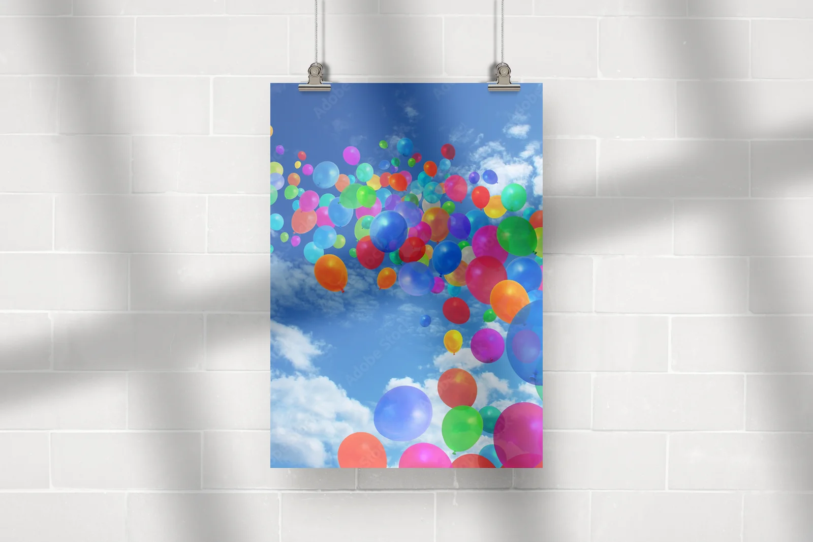 Radosne balony na błękitnym niebie