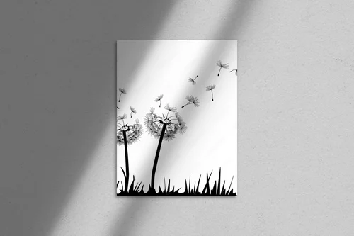 Elegancka harmonia bieli i czerni w botanicznym stylu