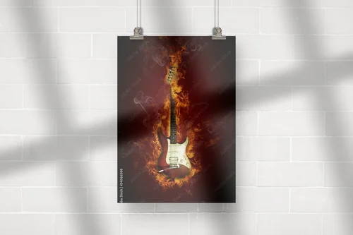 Płonąca pasja: elektryczna gitara w ogniu