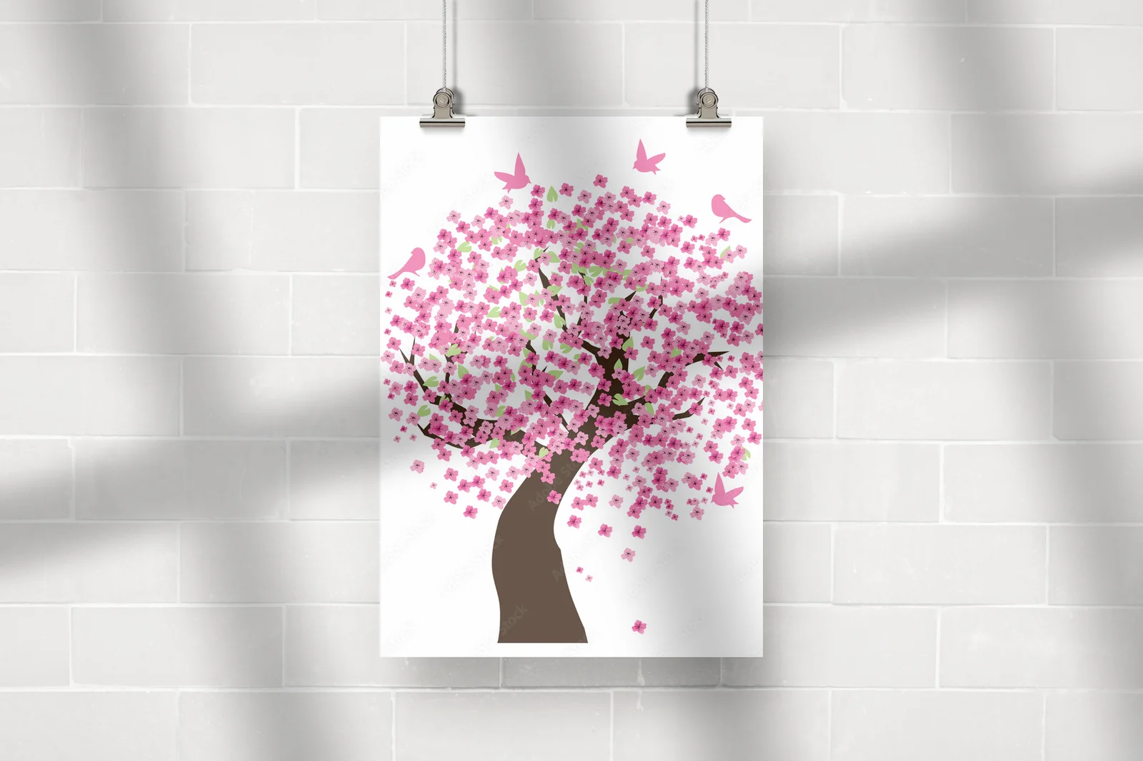 Kwiatowe sakura w białym blasku