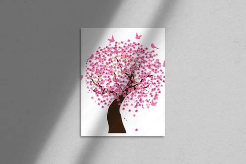 Kwiatowe sakura w białym blasku