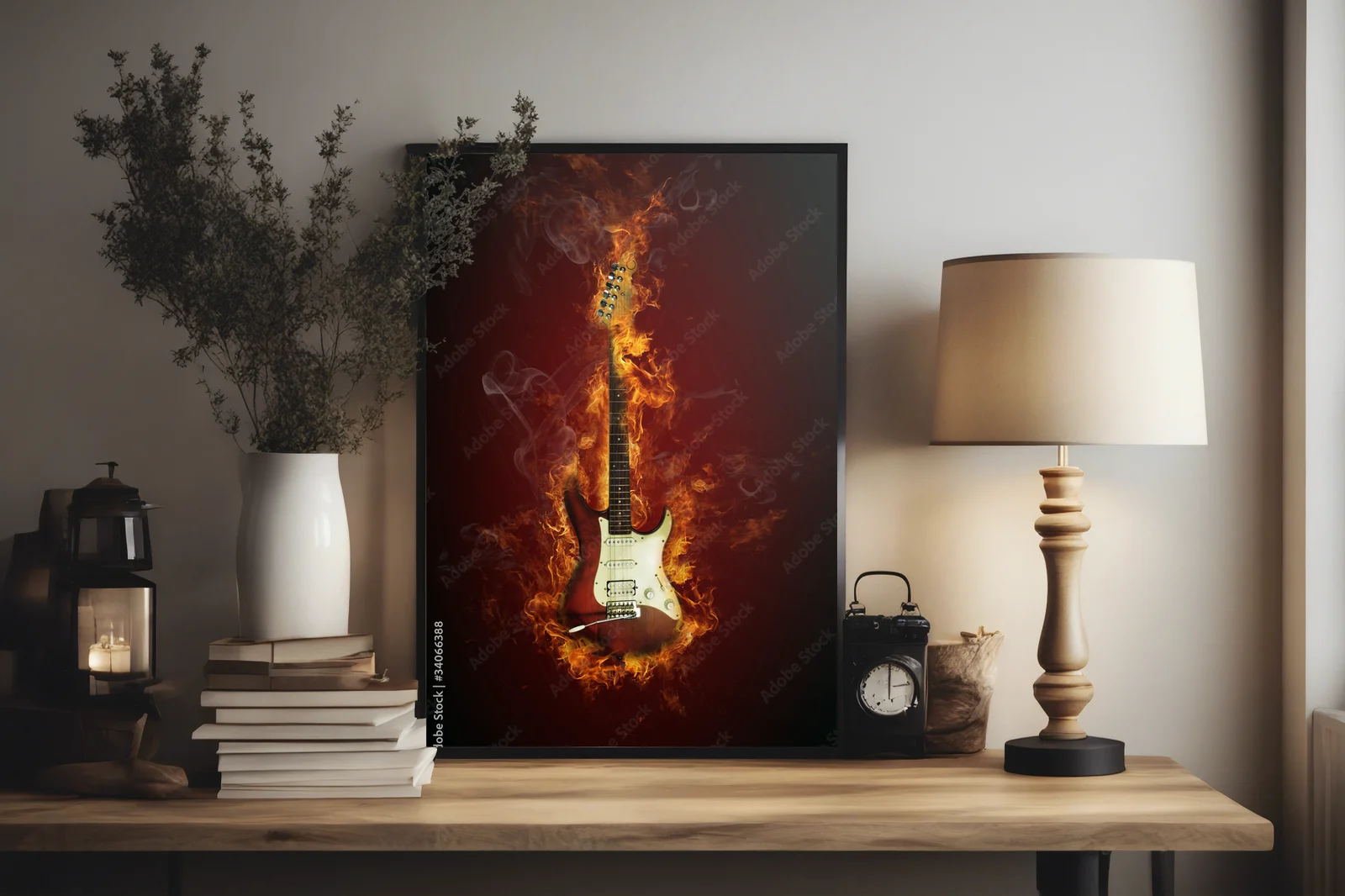 Płonąca pasja: elektryczna gitara w ogniu