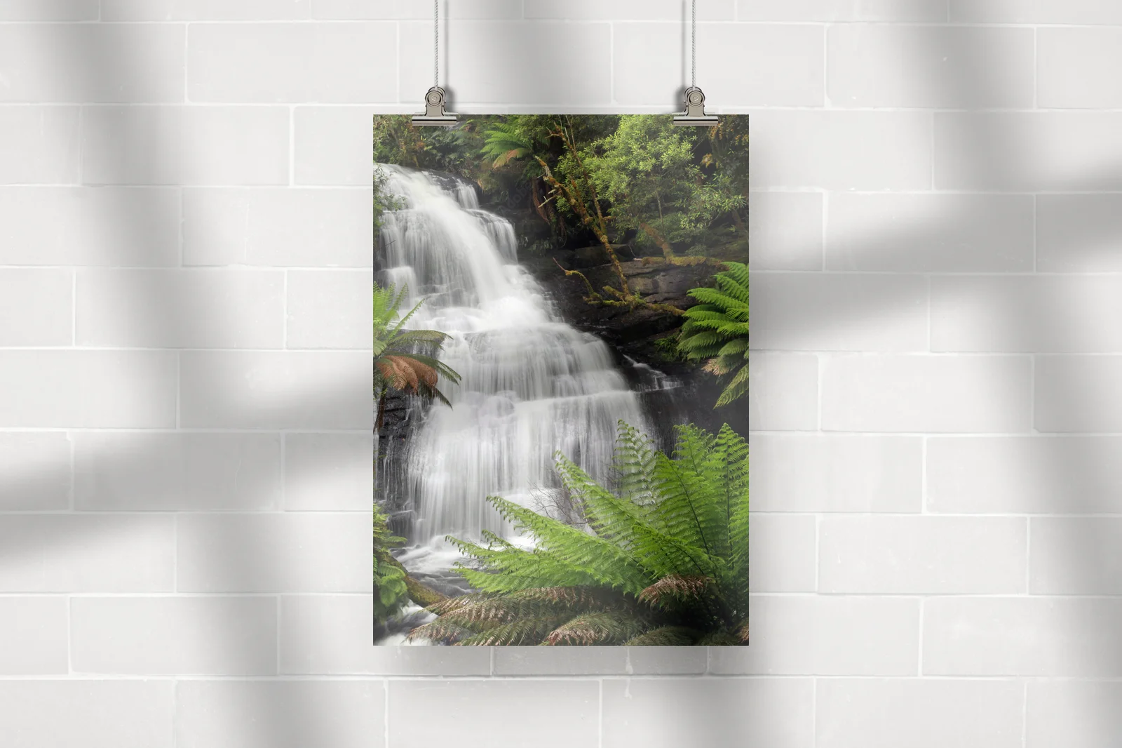 Misty Waterfall in Lush Rainforest