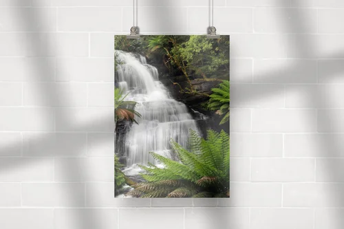 Misty Waterfall in Lush Rainforest