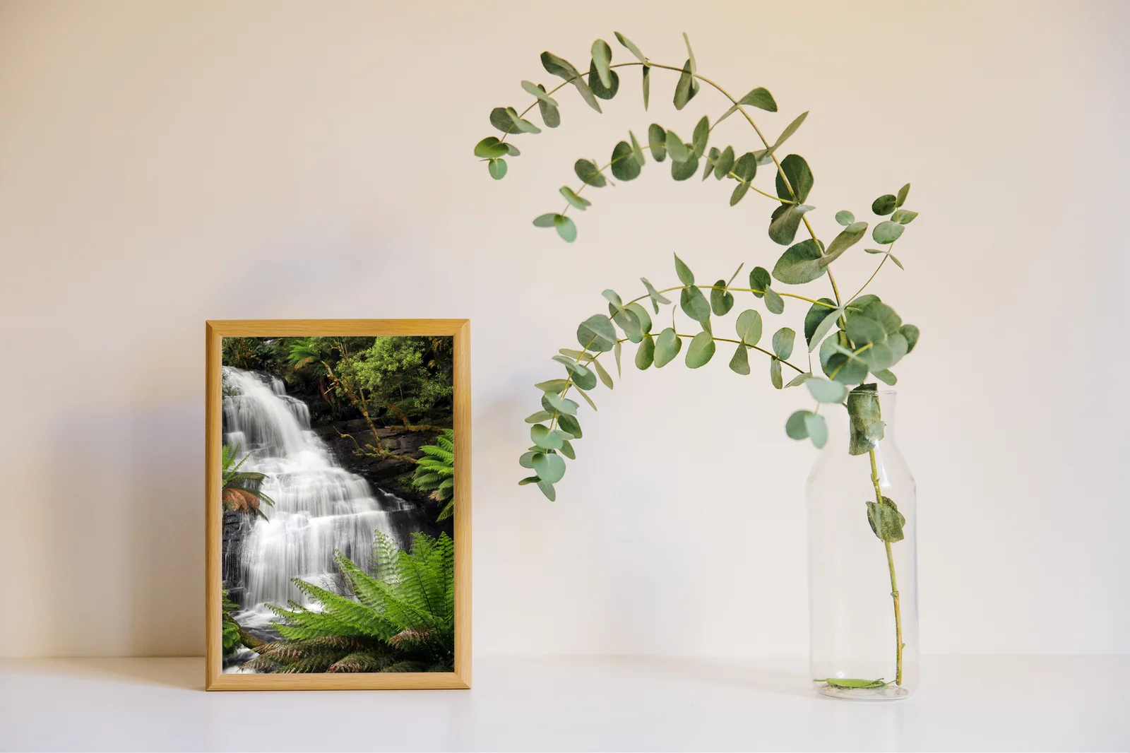 Misty Waterfall in Lush Rainforest