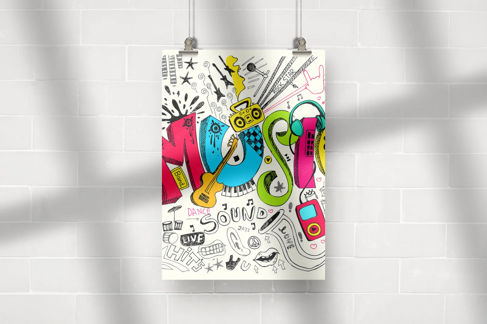 Muzyczne doodle w pastelowej harmonii