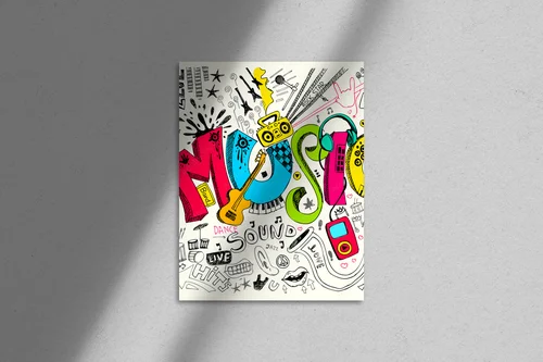 Muzyczne doodle w pastelowej harmonii