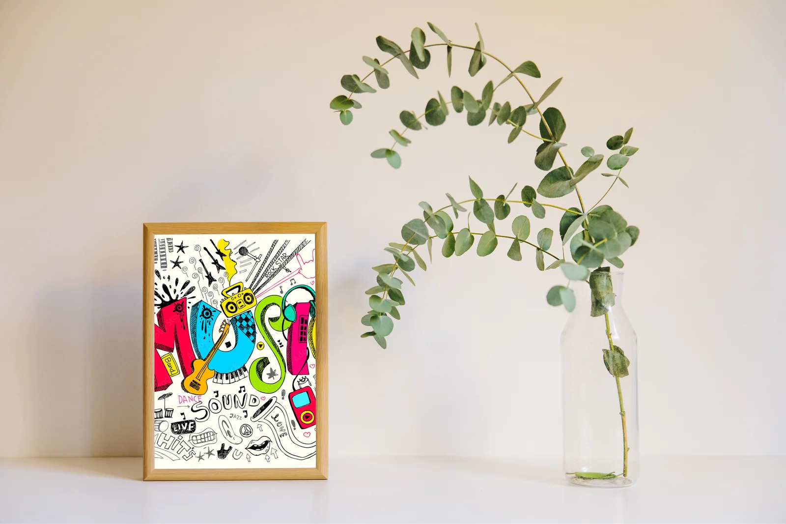 Muzyczne doodle w pastelowej harmonii