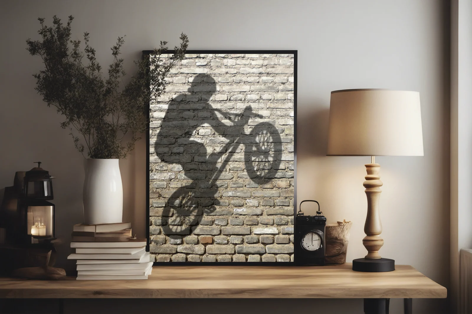 Sylwetka BMX na tle miejskich bricków