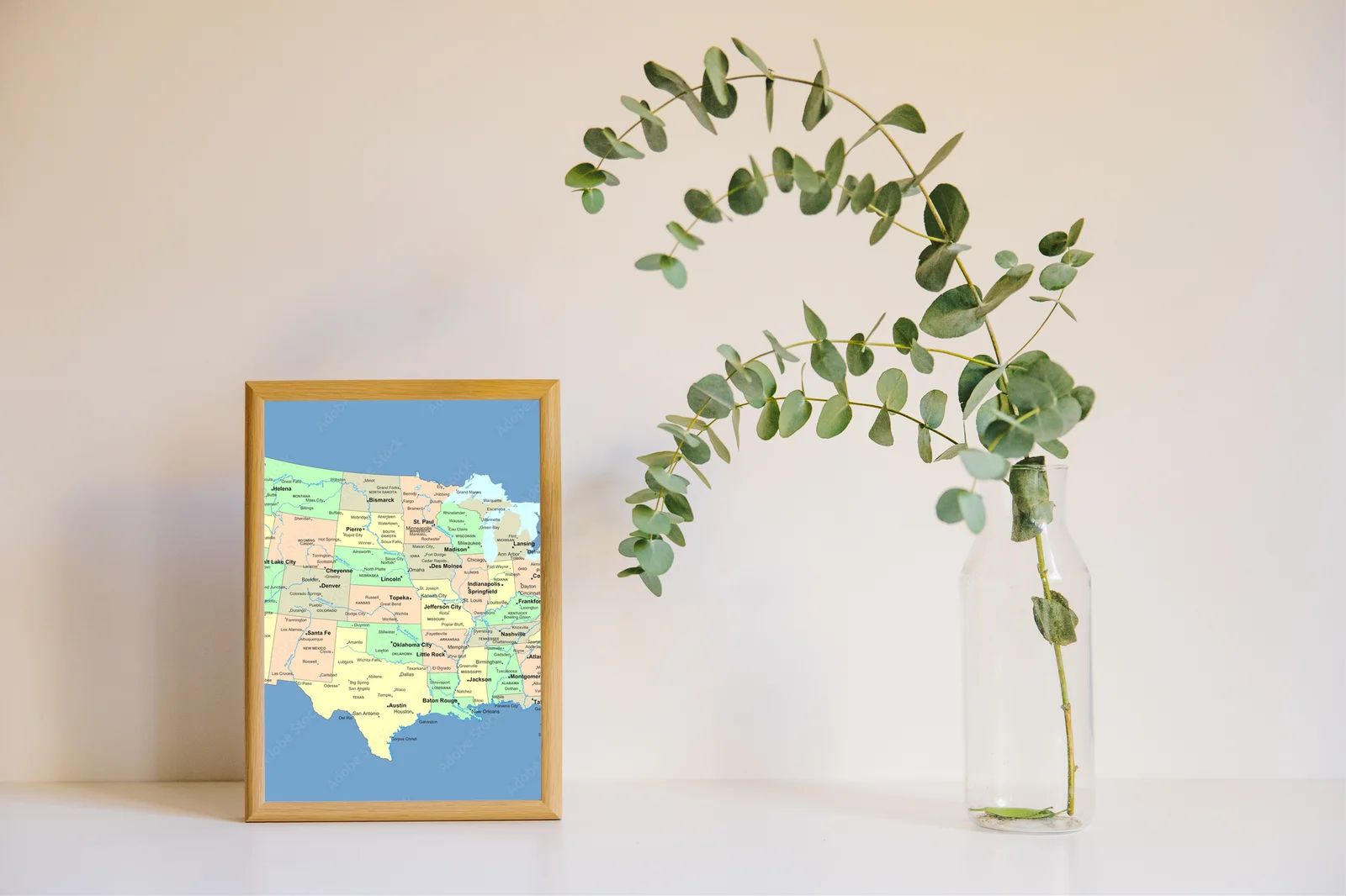 Zachwycająca mapa USA w harmonijnych odcieniach