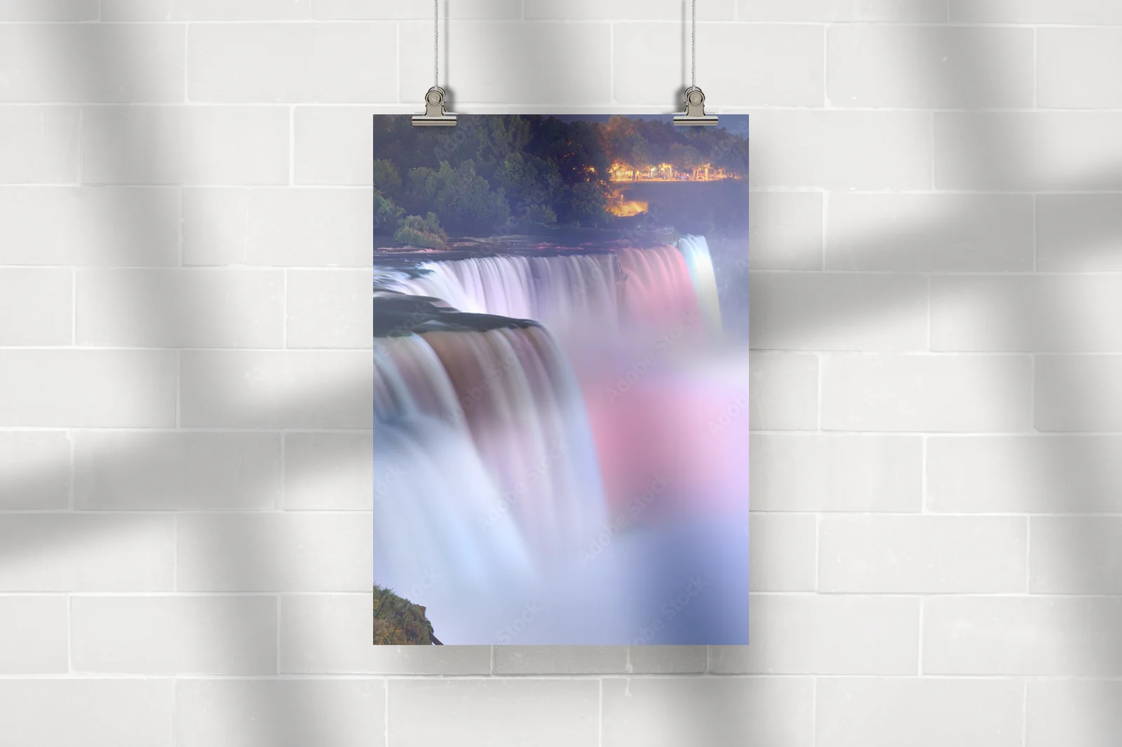 Kolorowe tło wodospadu Niagara w pastelowych odcieniach