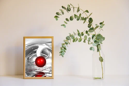Abstrakcyjna sfera w opalizujących kolorach
