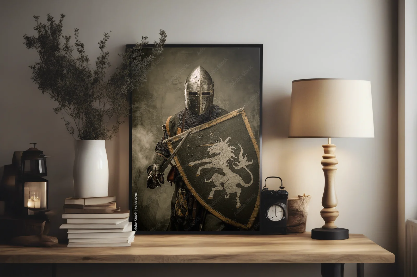 Medievalny rycerz w potężnej odsłonie