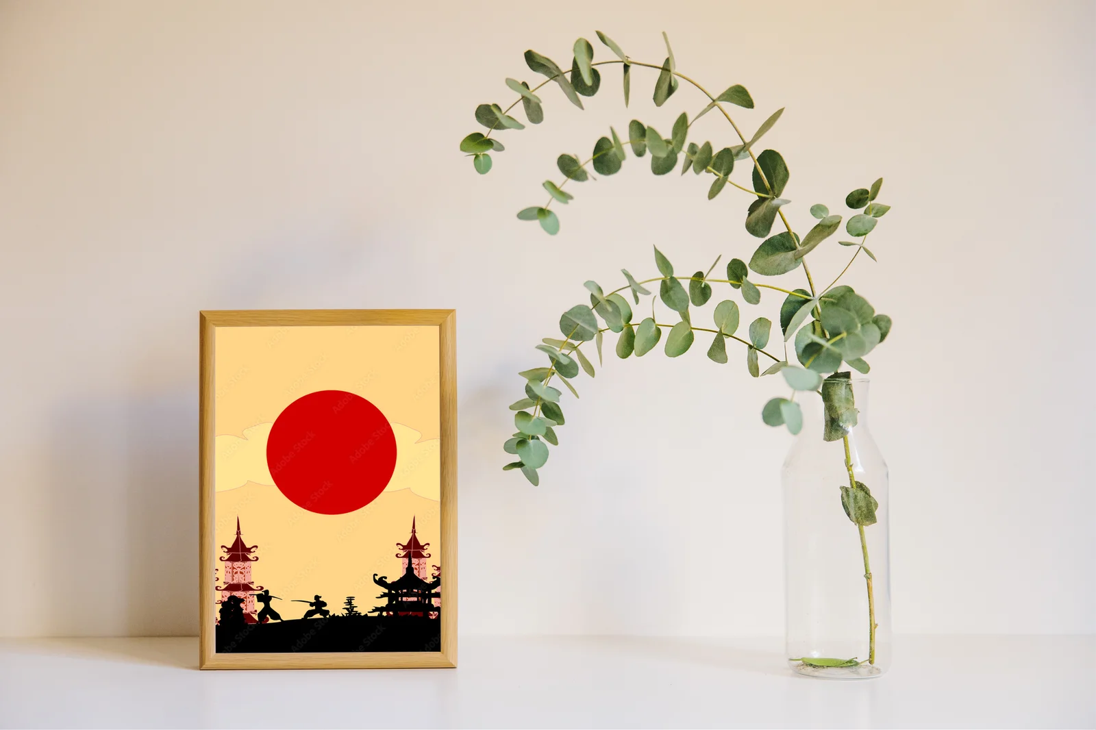 Samurajskie Silhouetty: Elegancja Natury i Sztuki