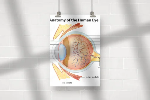 Fascynująca anatomia oka ludzkiego w bieli