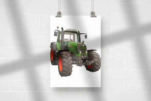 Nowoczesny traktor w harmonii bieli i czerwieni