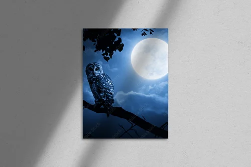 Mroczne sowy w blasku księżyca na Halloween