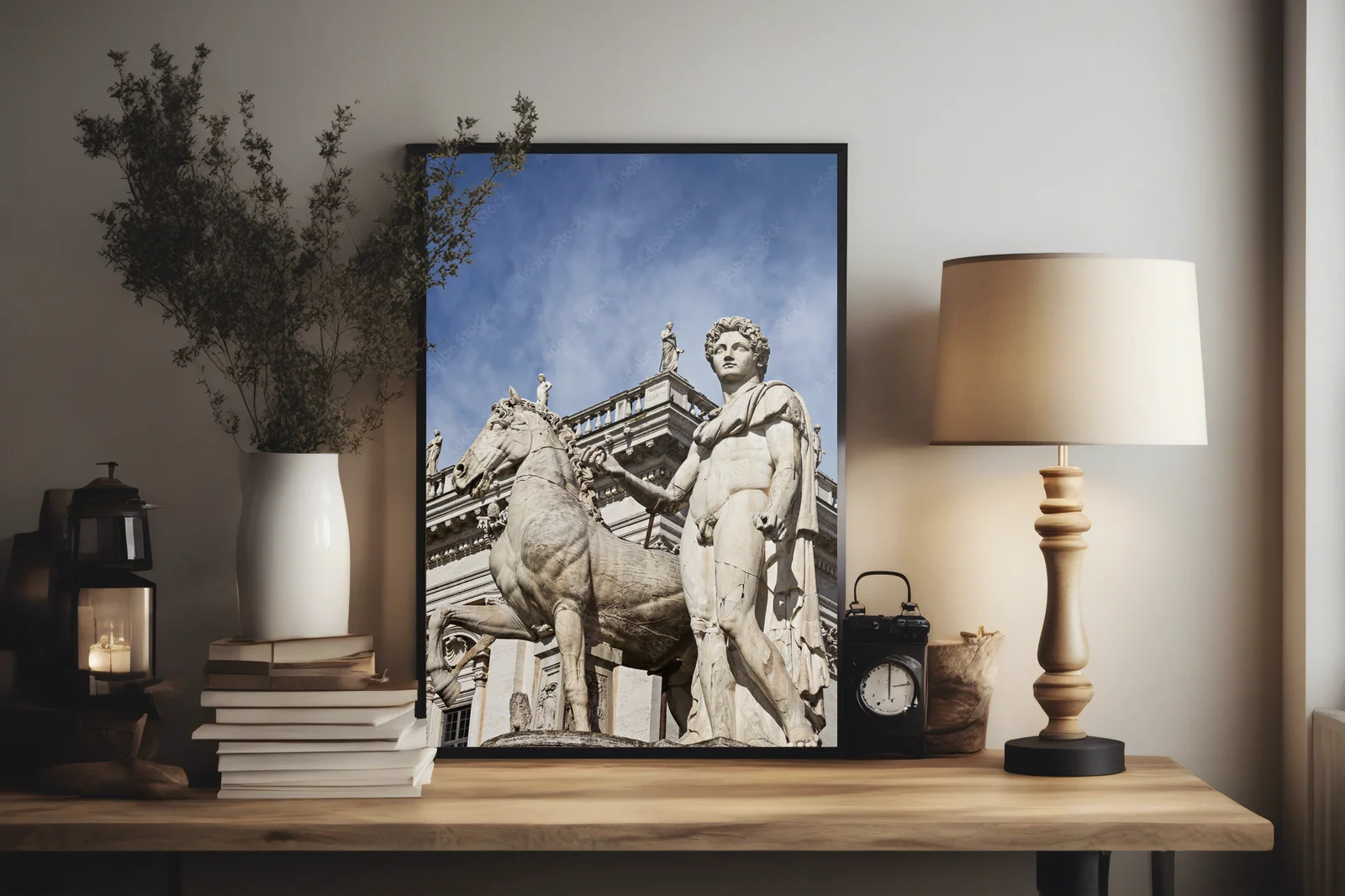Zjawiskowe Equestrian Statue Castora w Rzymie