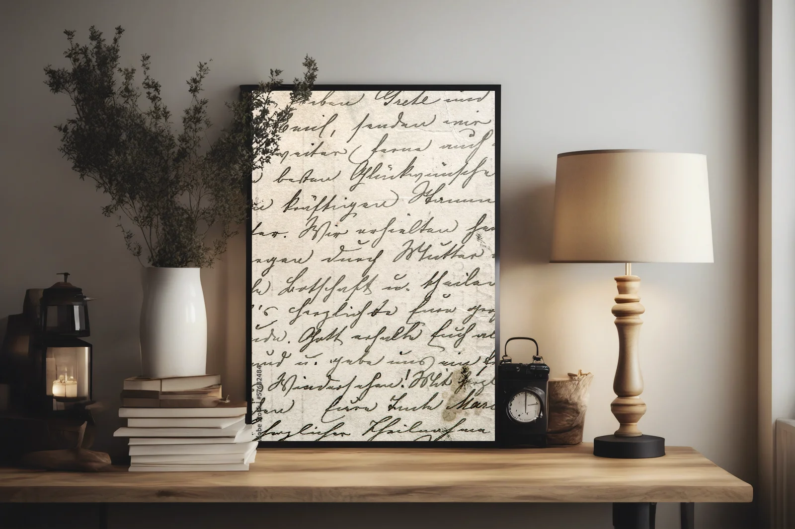 Vintage'owa kaligrafia w pastelowych odcieniach