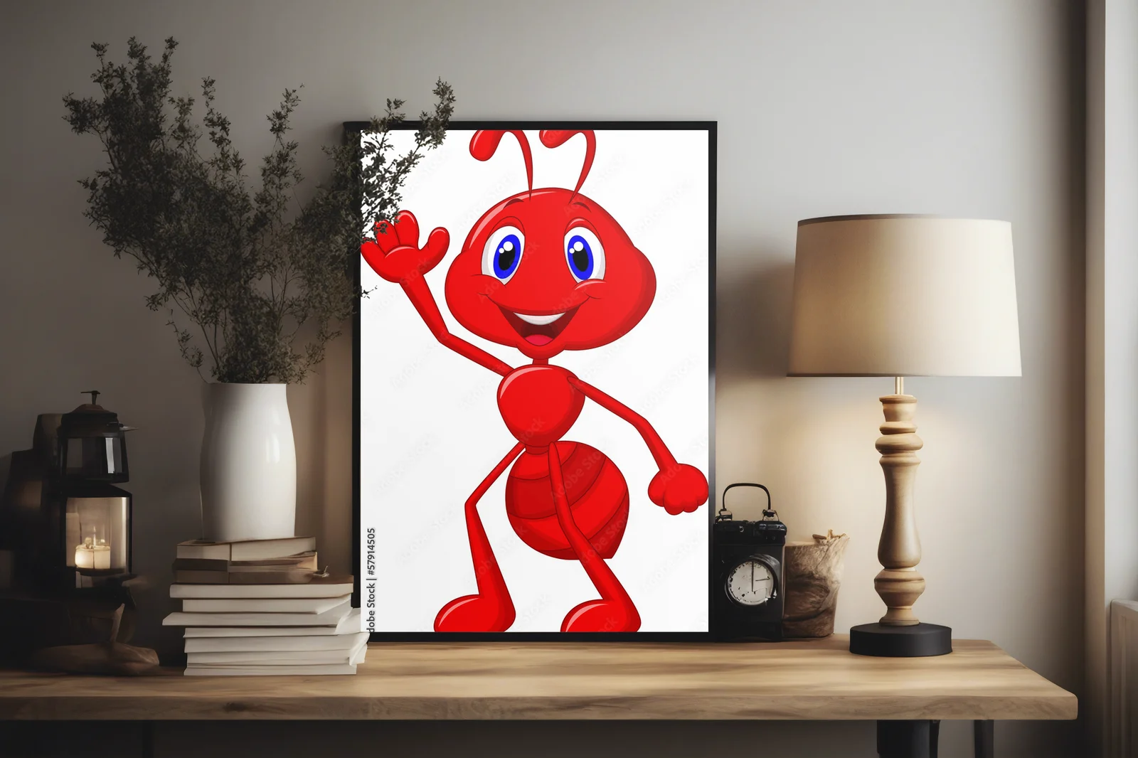 Urocza bajkowa mrówka w soczystych kolorach