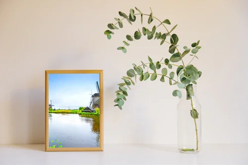 Sielankowy pejzaż Kinderdijk w delikatnych odcieniach