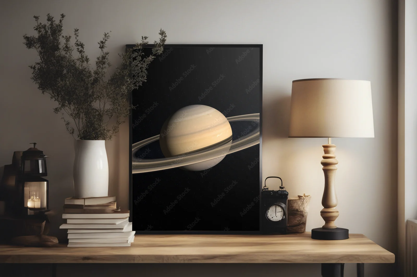 Saturn: Kosmiczna elegancja w ciemnych tonach