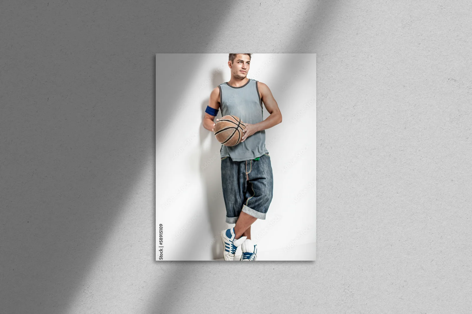 Dynamiczny portret młodego sportowca na ciemnym tle