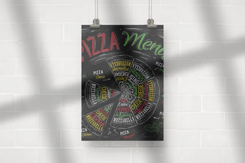 Mistrzowskie rysunki pizzy w intensywnej grafice