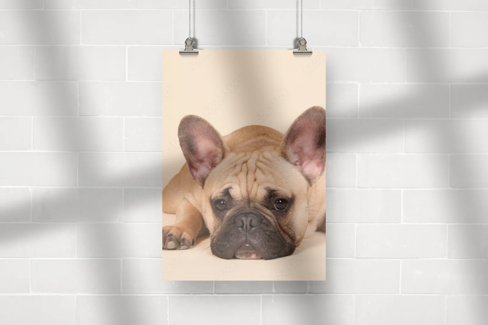 French bulldog w uroczej pastelowej harmonii