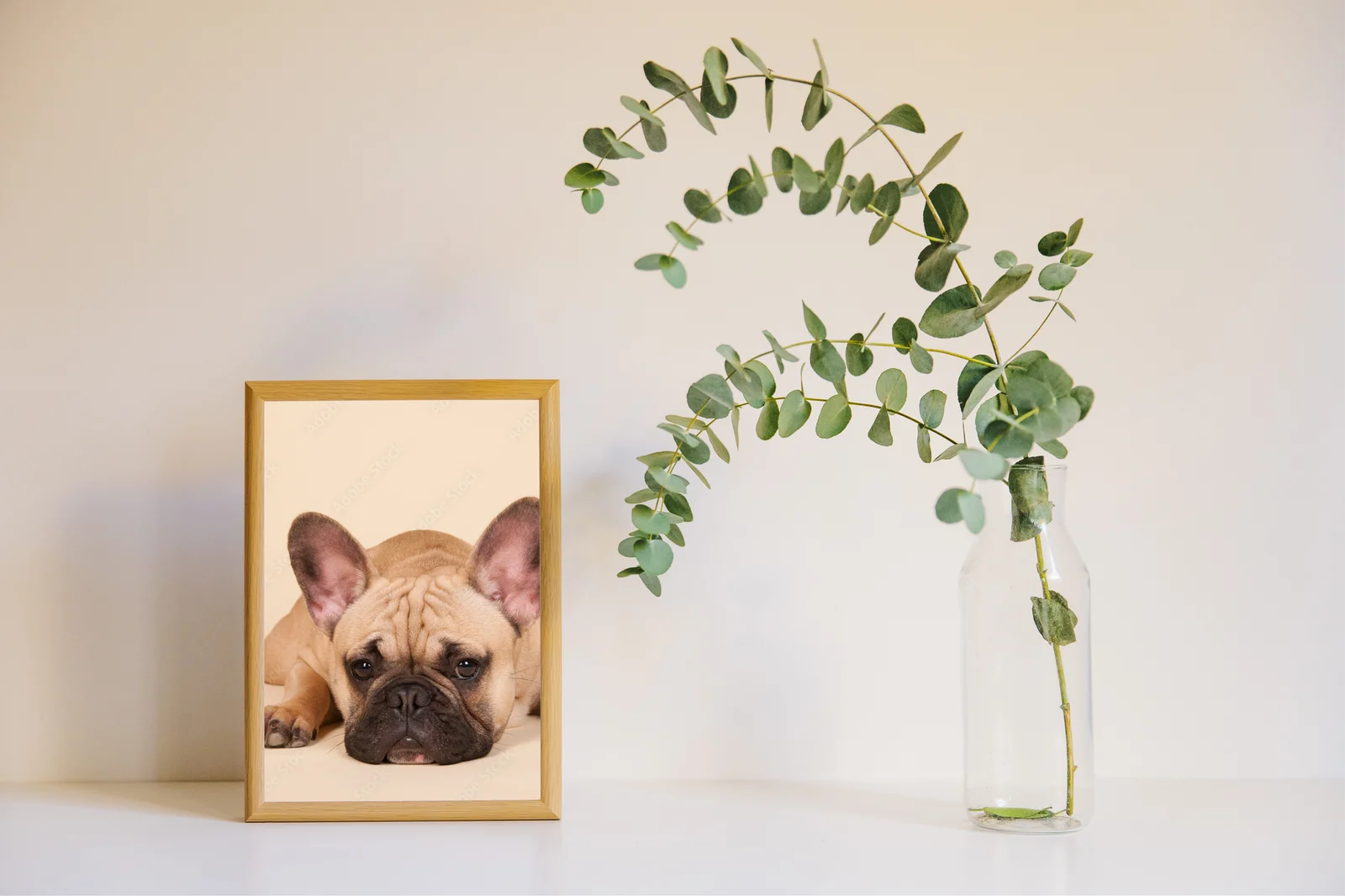 French bulldog w uroczej pastelowej harmonii