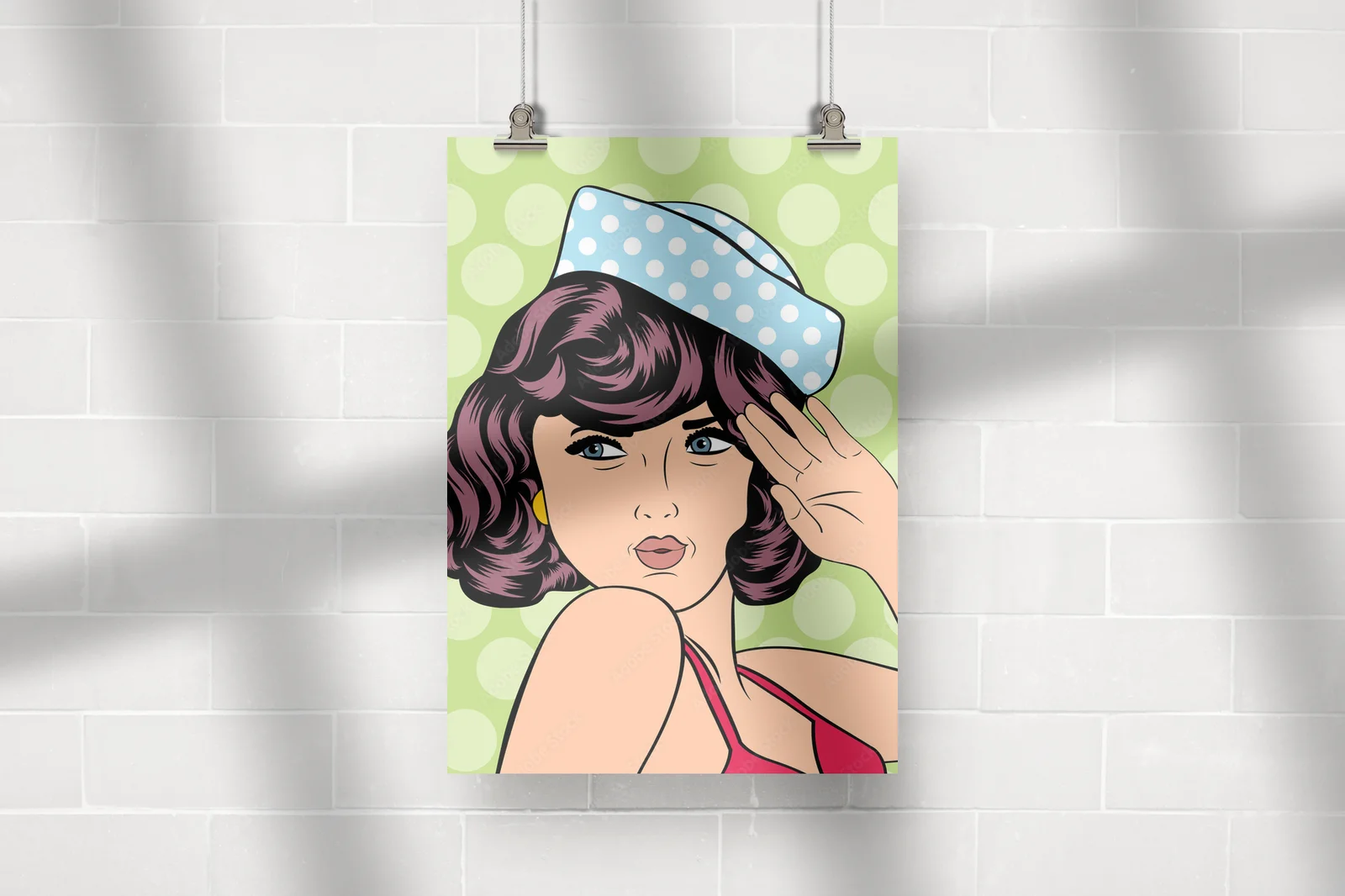 Retro kobieta w kolorowym stylu pop art
