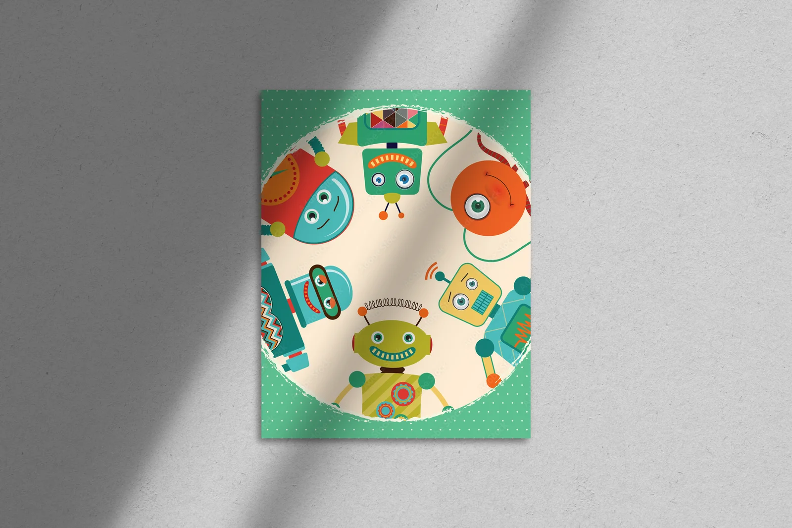 Radosne retro roboty w przyjaznych barwach
